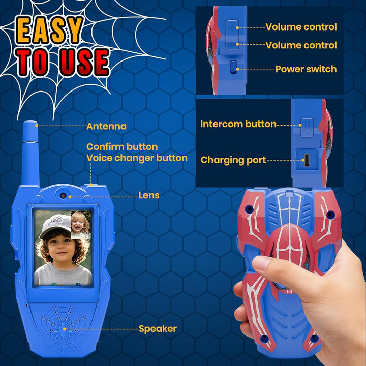FUTESI Walkie Talkies de video para niños, paquete de 2, Walkie Tal...