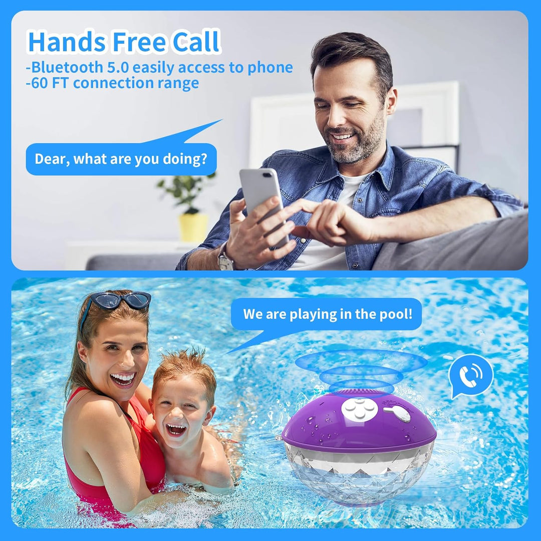 Blufree Altavoces Flotantes de Piscina con Luces Coloridas, Altavoz...