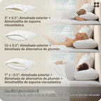 Bedsure PureWoven - Almohada ajustable Queen para dormir boca arriba y boca