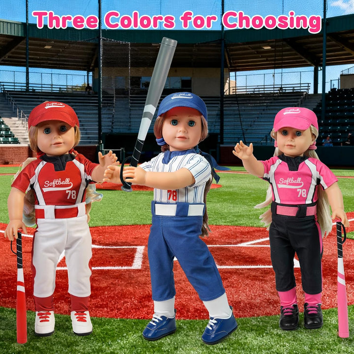 ARTST Conjunto de ropa de muñeca de sóftbol de 18 pulgadas, incluye...