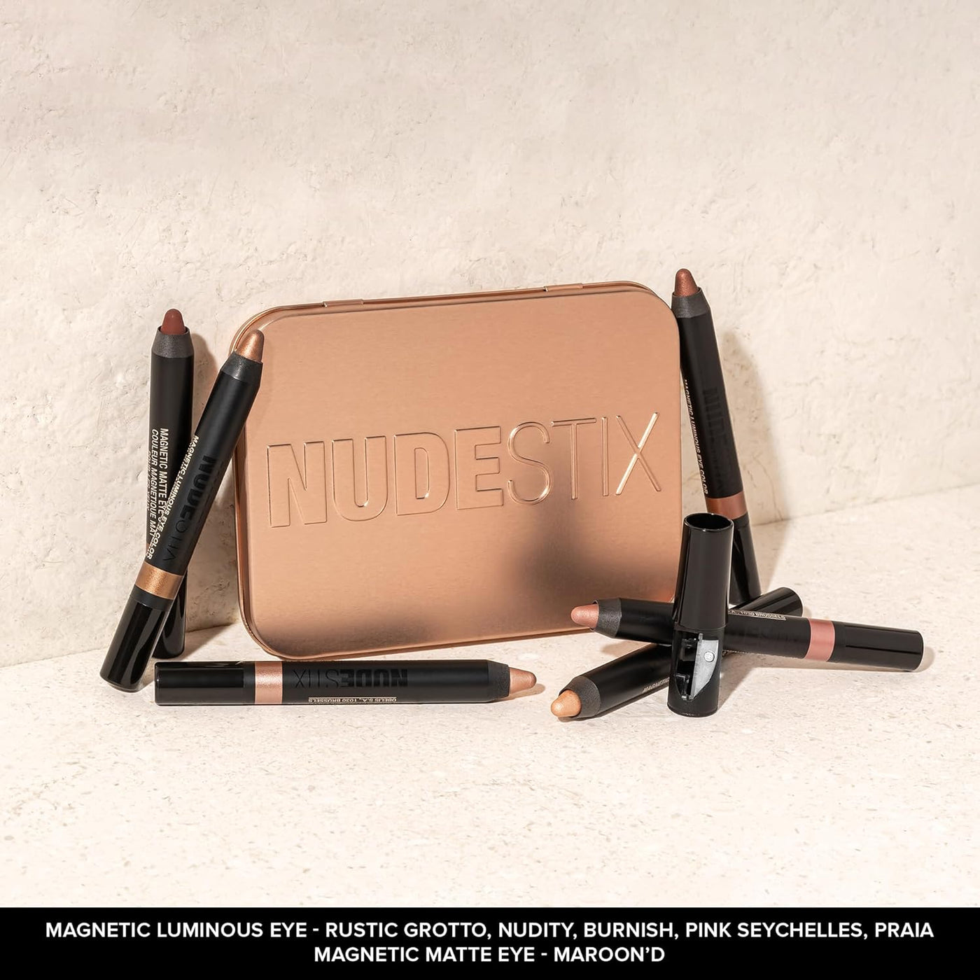 Nudestix Nude Beach - Paleta de ojos de 6 piezas, juego de lápices...