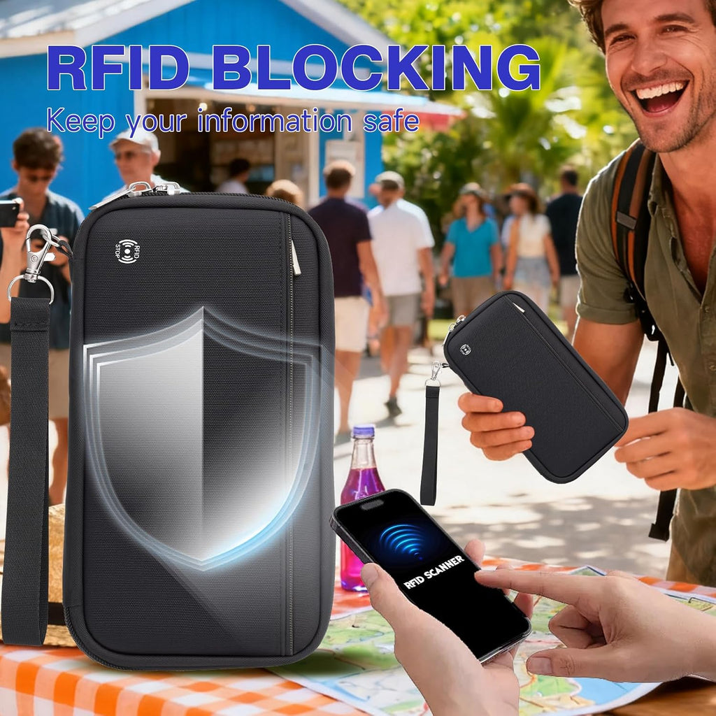 WALNEW Soporte para pasaporte, familia de viaje para 10, cartera de