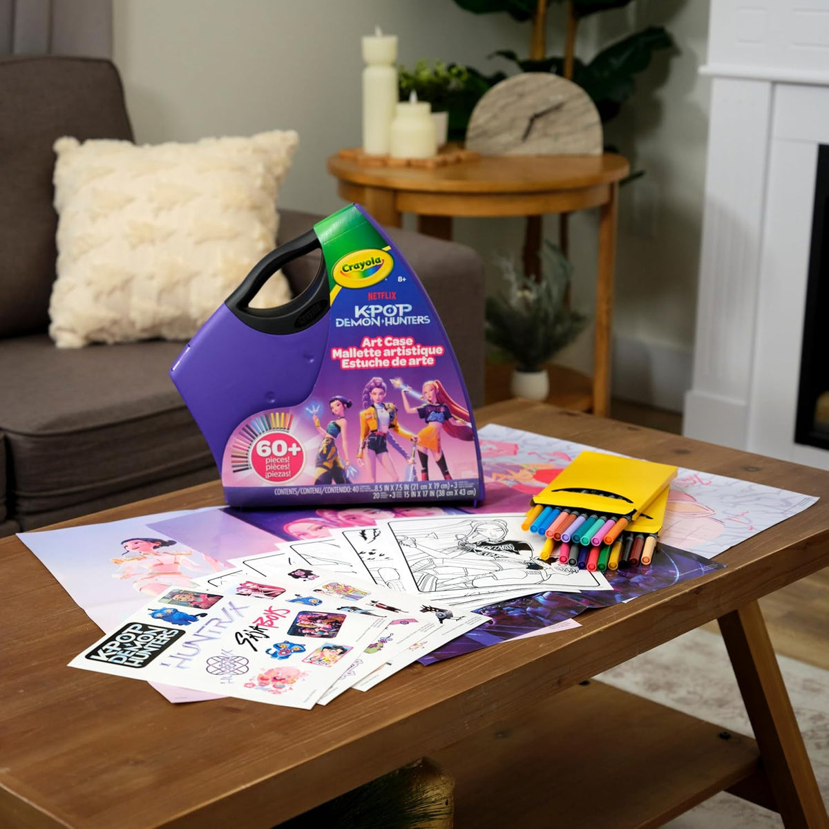 Crayola Kpop Demon Hunters - Estuche de arte (40 + piezas), kit de