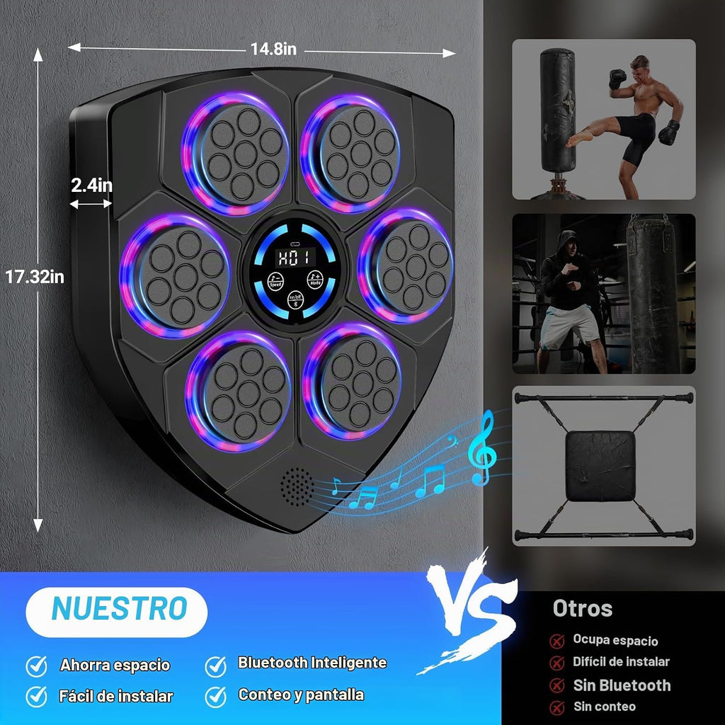 Máquina de boxeo de música para adultos, punzonadora montada en la pared