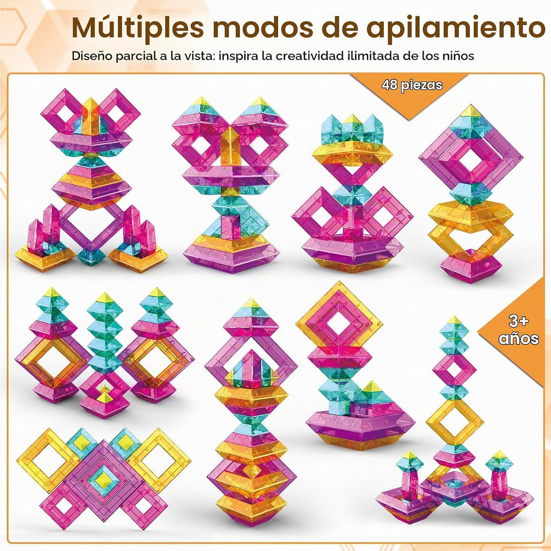 WSKC Bloques de construcción, 48 piezas de juguetes apilables para...