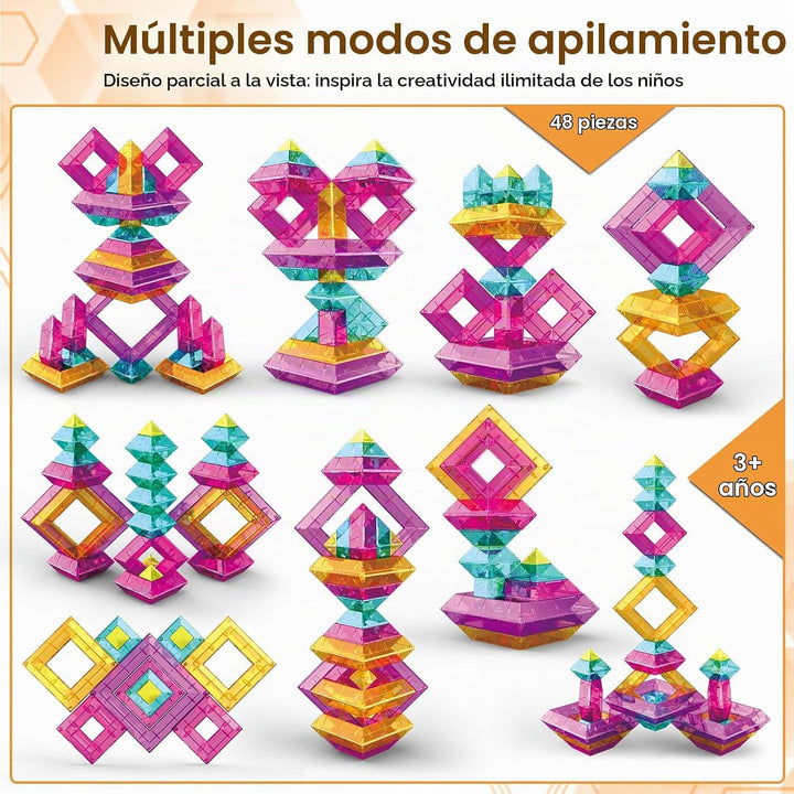 WSKC Bloques de construcción, 48 piezas de juguetes apilables para...
