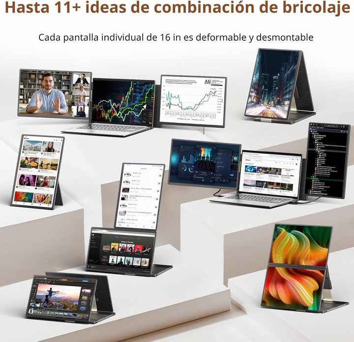 ROYY - Extensor de pantalla para portátil de 2.5 K, monitor portáti...