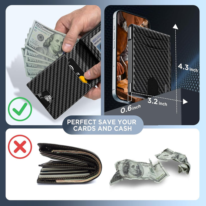 Cartera para hombre \u2013 Funda desplegable, ranura para efectivo...
