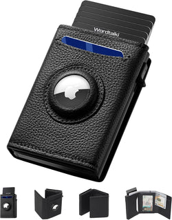 Wordtaiki Billetera inteligente para hombre para AirTag, billetera...