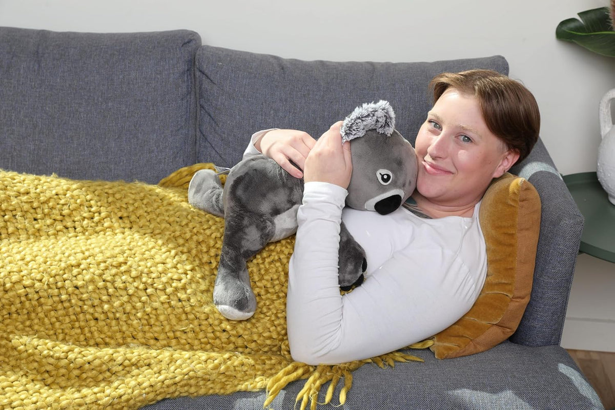 HUGIMALS Quinn The Koala - Peluche sensorial pesado y cómodo de 20 pulgadas, 4.5 libras, lindo, grande, sin perfume, lavable, calmante para el cuidado personal, animal de peluche para niños