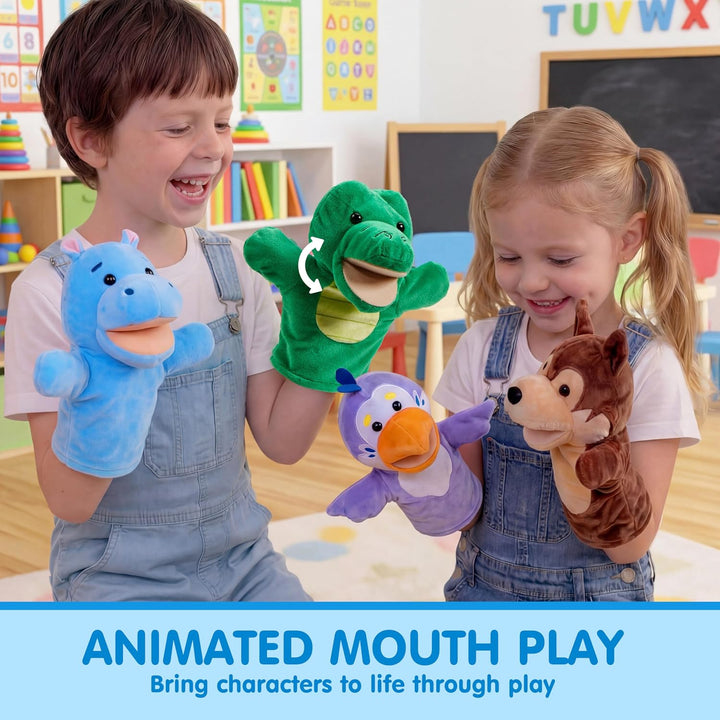 JOYIN Juego de marionetas de mano para niños con boca de trabajo, j...