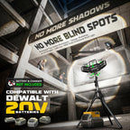 Luces de trabajo LED con soporte de 5.2 ft compatibles con batería DeWalt