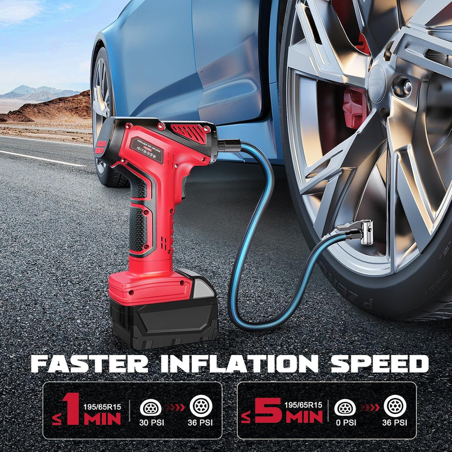 Inflador de neumáticos, compresor de aire portátil compatible con b...