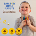 Honeysticks Crayones Jumbo (16 unidades) - Crayones no tóxicos - 100% pura cera de abejas y colores de grado alimenticio - 16 colores brillantes - Grandes, fáciles de sostener y usar - Suministros de