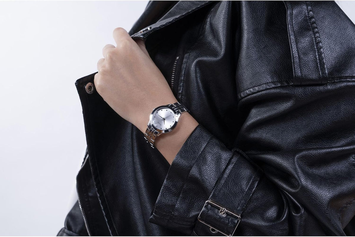 GUESS Mujer | Reloj analógico de vestir | Caja de acero inoxidable | Brazalete de acero inoxidable | Resistencia al agua 30M