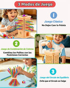 Montessori - Juego de mesa de madera para niños de 3 a 8 años, juguete de
