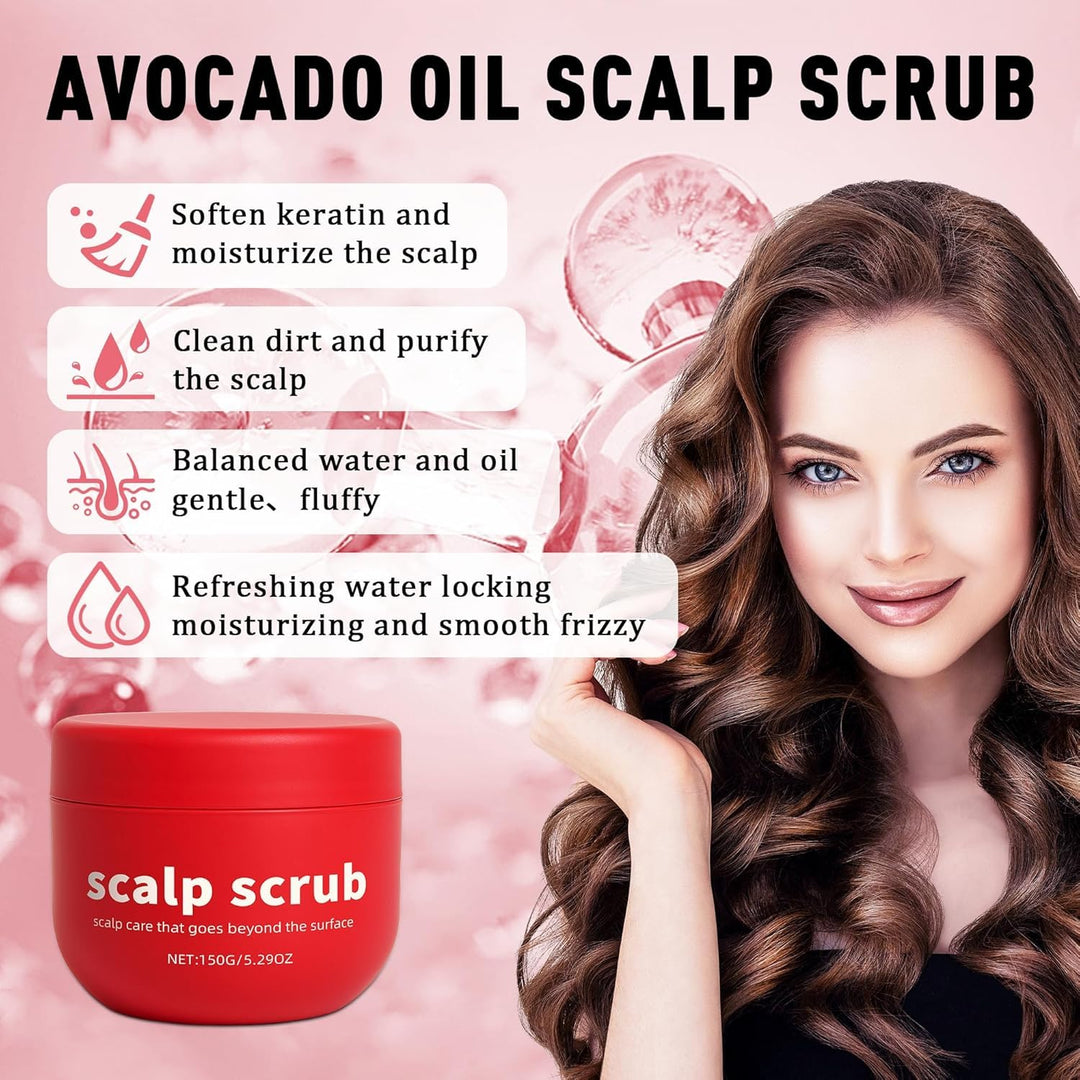 Exfoliante de cuero cabelludo con aceite de aguacate, rico en extra...
