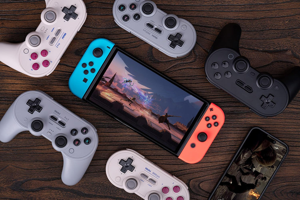 Controlador 8BitDo Pro 2 Bluetooth para Switch, actualización con joystick de efecto Hall, controlador de juego inalámbrico para Switch, PC, Android, Steam Deck y Apple (Edición Negra)