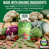 Fabricado con cápsulas orgánicas de frutas y verduras, suplemento v...