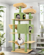 Globlazer - Torre para gato con forma de cactus de 76 pulgadas extra alta con varios niveles, muebles para gatos con condominios acogedores, juguetes interactivos y perchas para gatos grandes