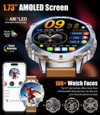 LIGE Relojes Inteligentes con Batería de 900mAh, Pantalla AMOLED de 1.73" para Hombres con Llamada Bluetooth, Más de 110 Modos Deportivos, Reloj Táctico de Fitness/Monitor de Ritmo Cardíaco, Sueño y