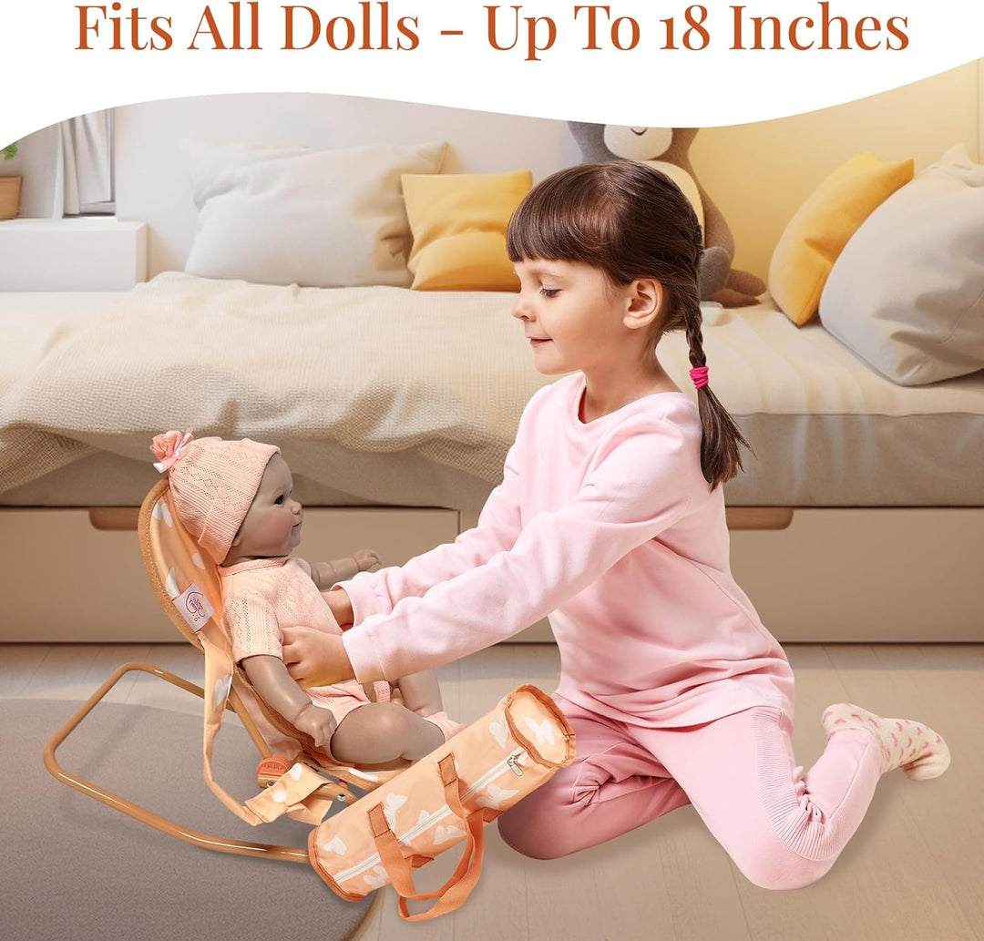 Juego de cochecito de muñeca bebé 4 en 1 con diseño de mariposa \u2...