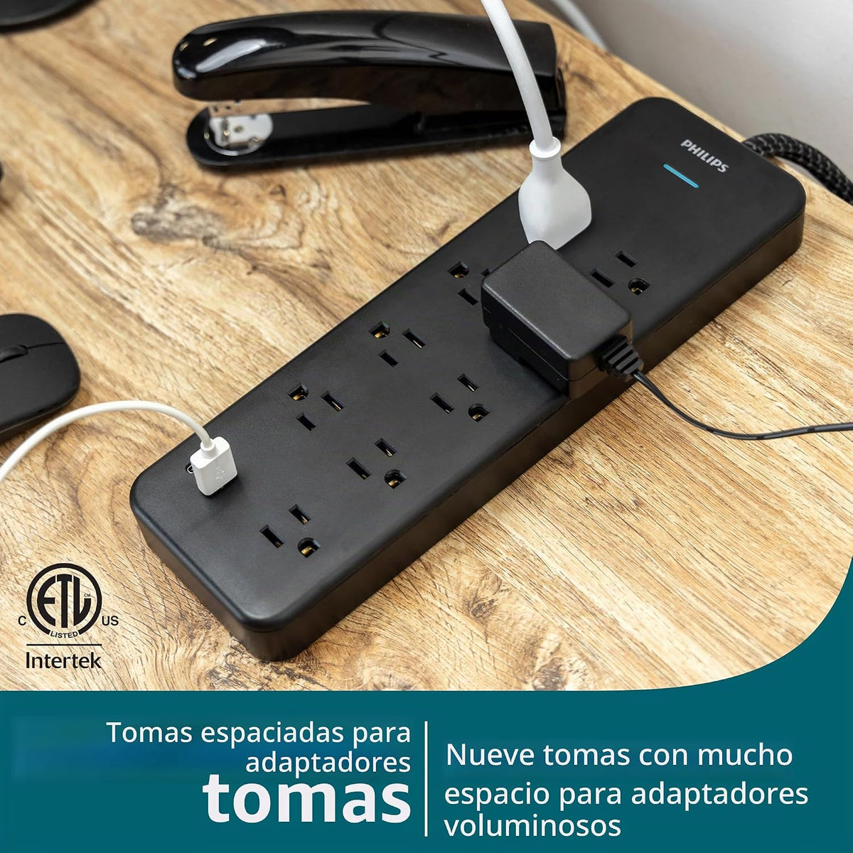 Protectores contra sobrecargas Philips con puertos USB