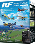 Software de simulador de vuelo RC REALFLIGHT Evolution con controlador Interlink DX incluido, simuladores RFL2000 compatibles con cascos VR, opciones multijugador en línea