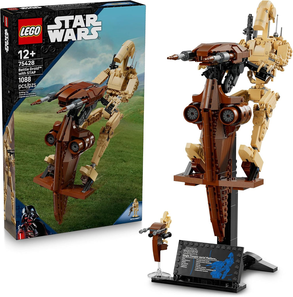 LEGO Star Wars: The Phantom Menace Battle Droid con STAP - Juguete de construcción y aprendizaje para niños y niñas, a partir de 12 años - Kit de juguete y modelo de Star Wars - Idea de regalo para cumpleaños - 75428