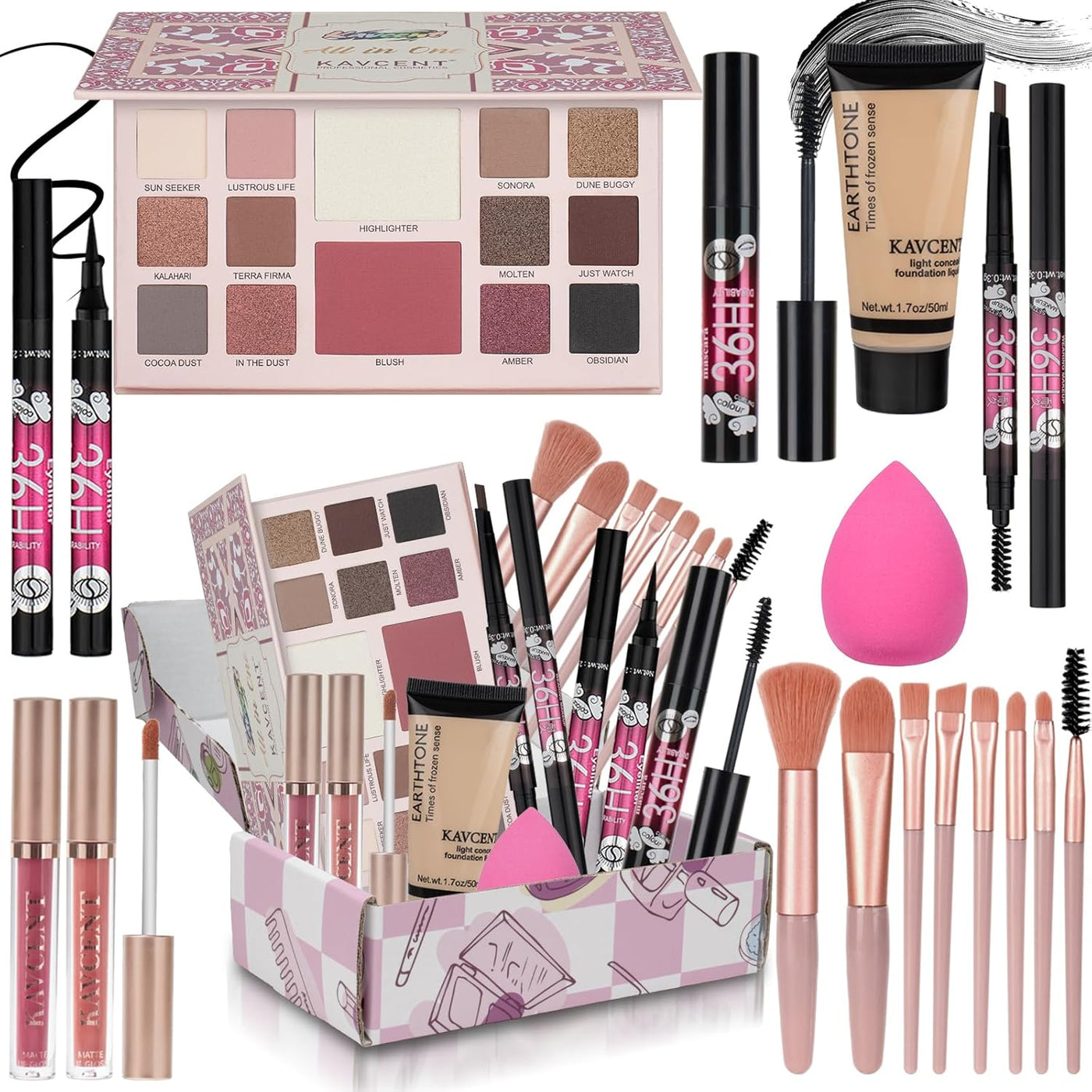 Kit de maquillaje para mujeres, adolescentes, niñas, kit completo d...