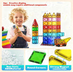 Juego de 32 azulejos magnéticos jumbo | Bloques de construcción STEM extra grandes para niños de 3 a 99 años | Diseño a prueba de estrangulamiento con imanes súper fuertes