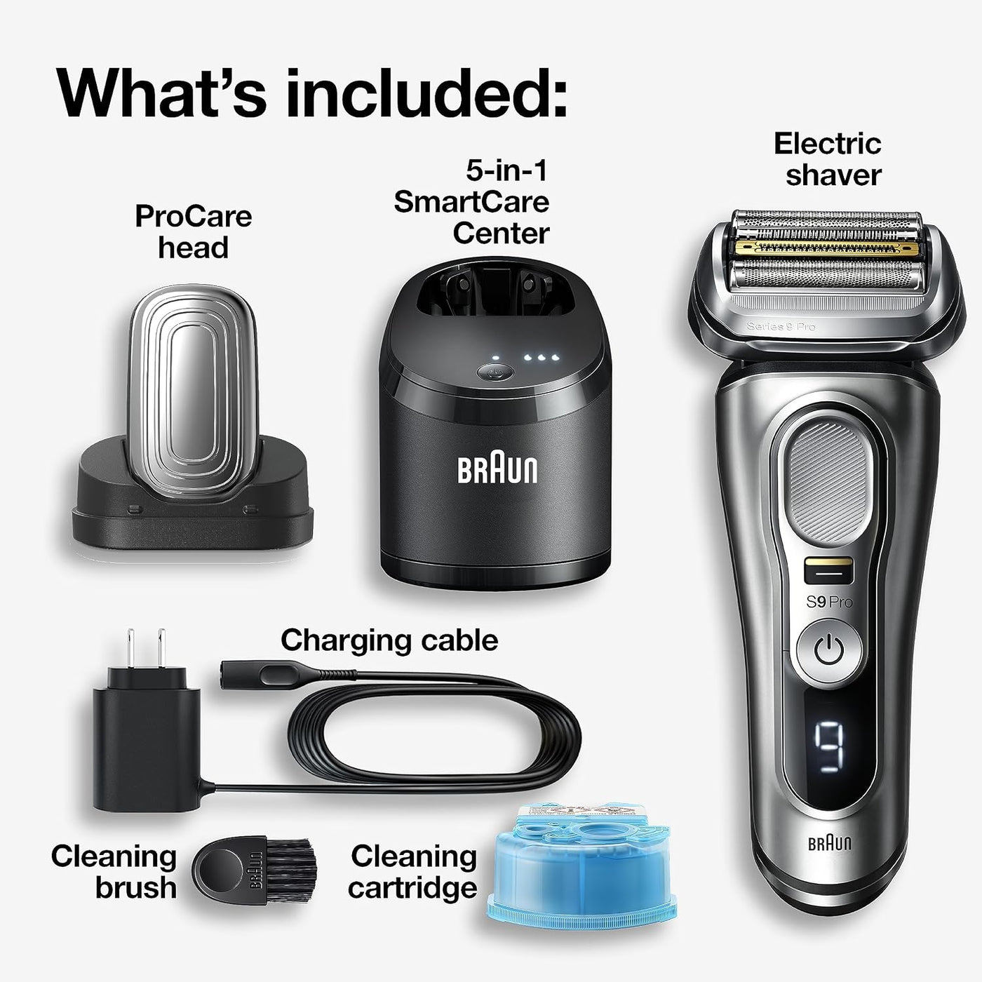 Braun Series 9 Pro 9487cc Afeitadora eléctrica para hombre, para us...