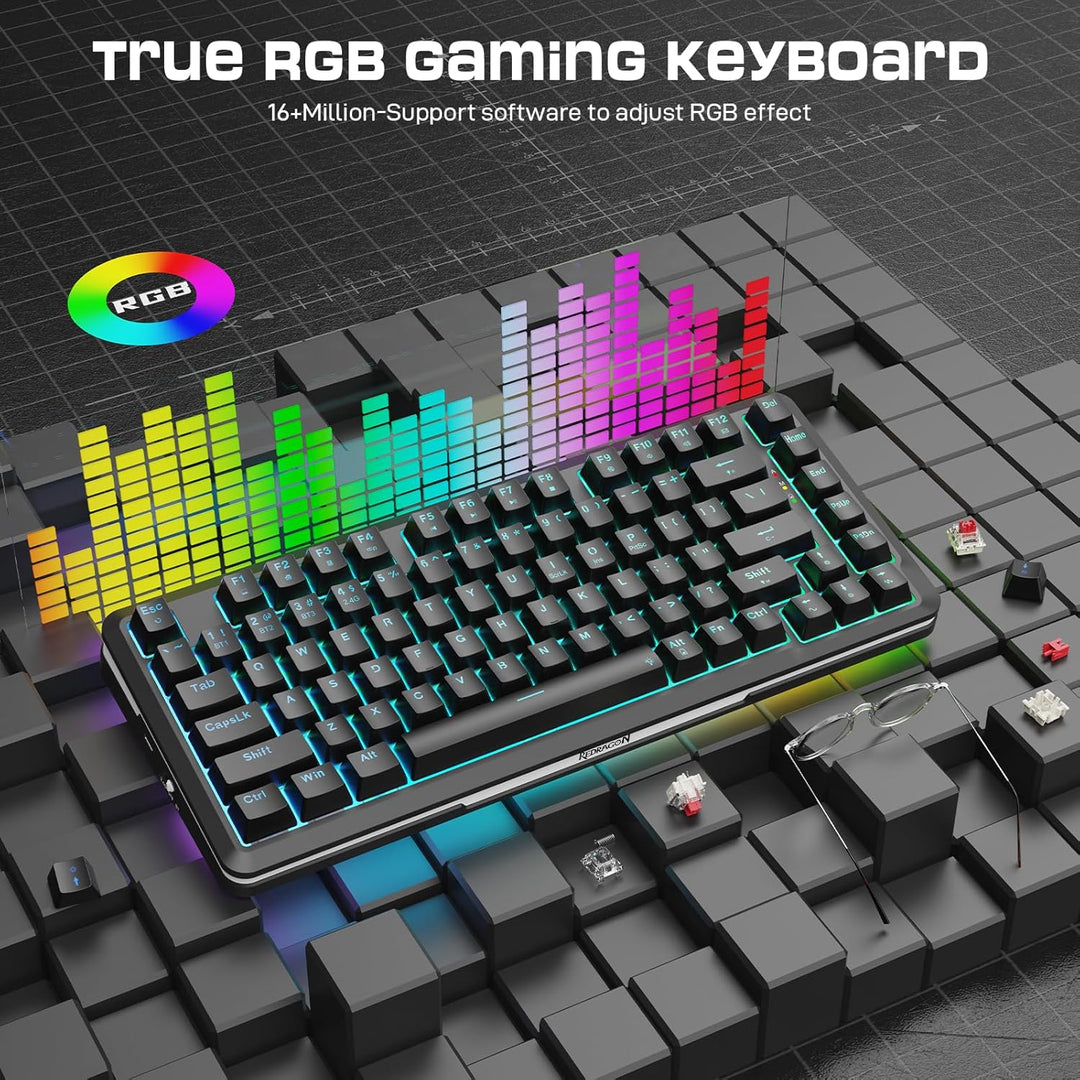 Redragon K713 Teclado mecánico inalámbrico, teclado para juegos RGB...