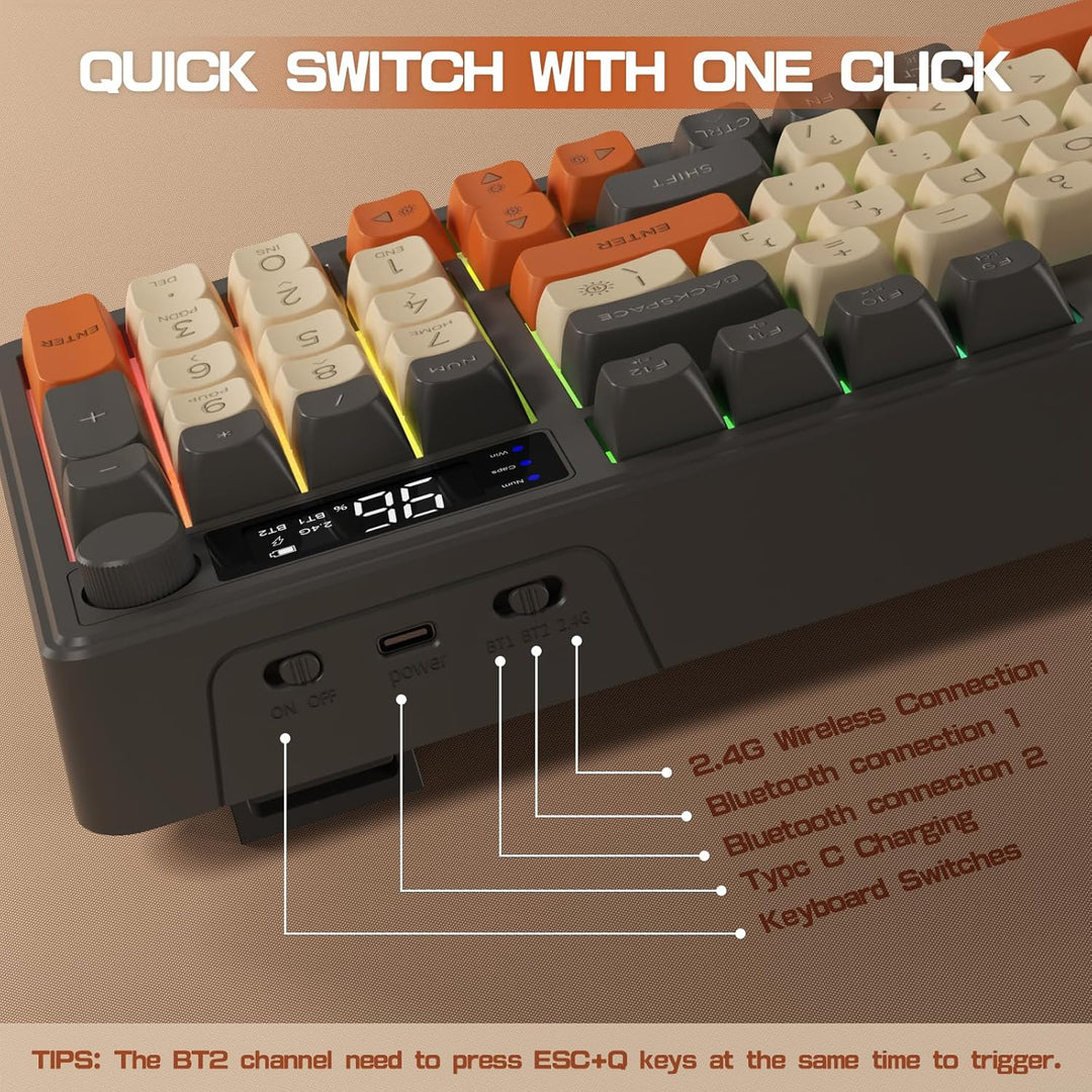 LexonElec Teclado Inalámbrico para Juegos M96, Control de Perilla B...