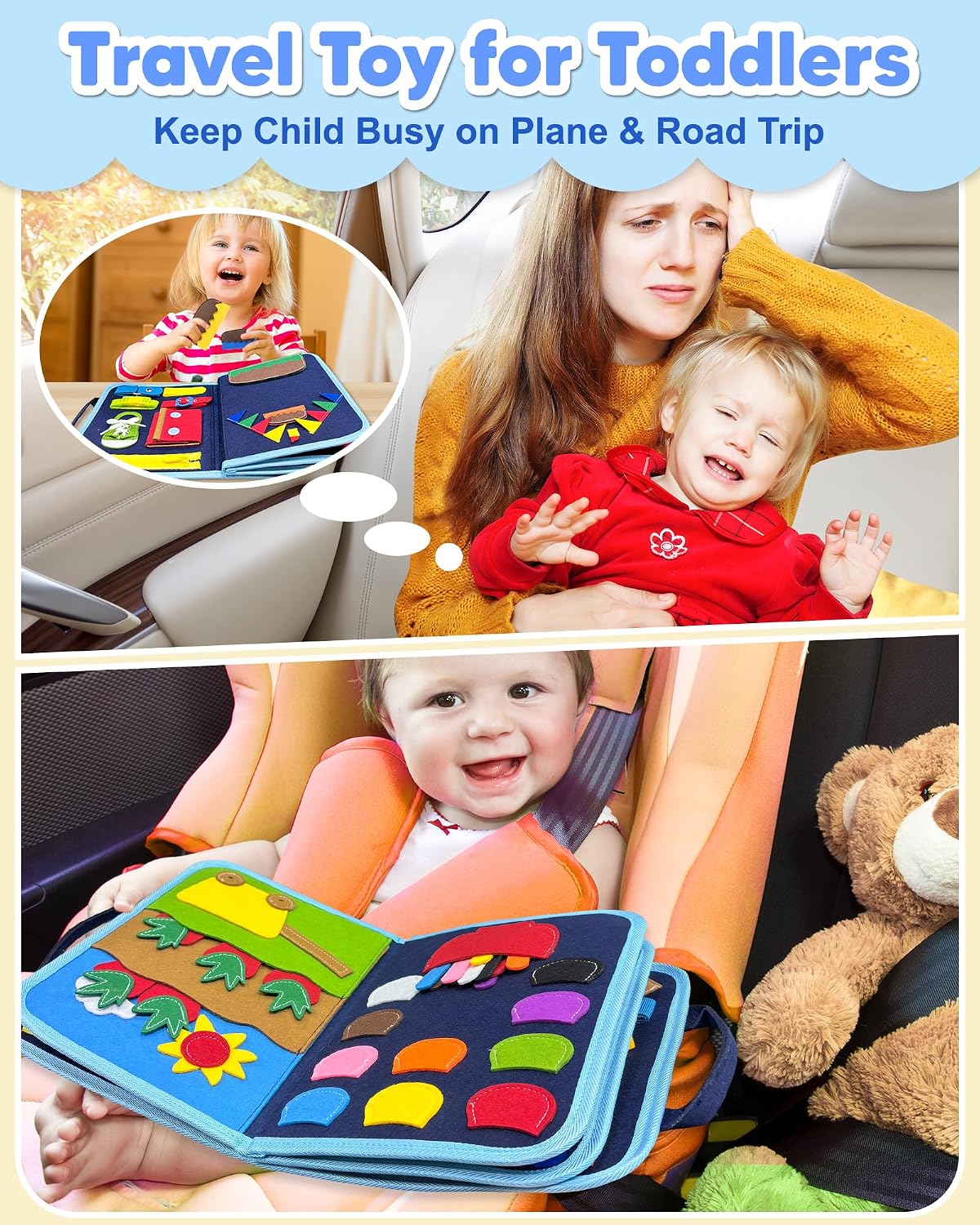 Busy Board Montessori Juguetes para niños pequeños, regalo de