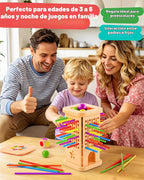 Montessori - Juego de mesa de madera para niños de 3 a 8 años, juguete de