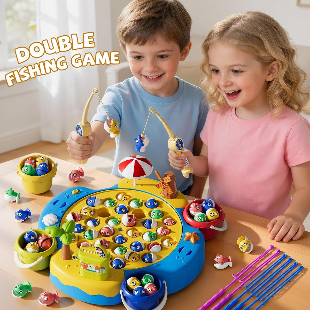 ORANGE OCEAN 66 juegos magnéticos de pesca para niños de 4 a 8 años, juegos de mesa para niños de 4 a 6 años, 8 a 12, juguetes para niños de 3, 4, 5, 6 años, ideas de regalos de cumpleaños para niños y niñas de 3-5, 6-8