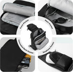 Bolso bandolera con cierre de cremallera, bloqueo RFID y resistente al agua para hombres y mujeres