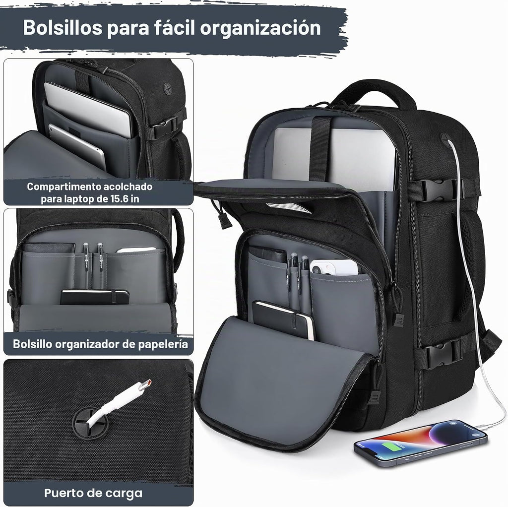 Mochila de artículo personal aprobada por TSA para cabina de avioneta: bolso para portátil de cabina de cabina de viaje