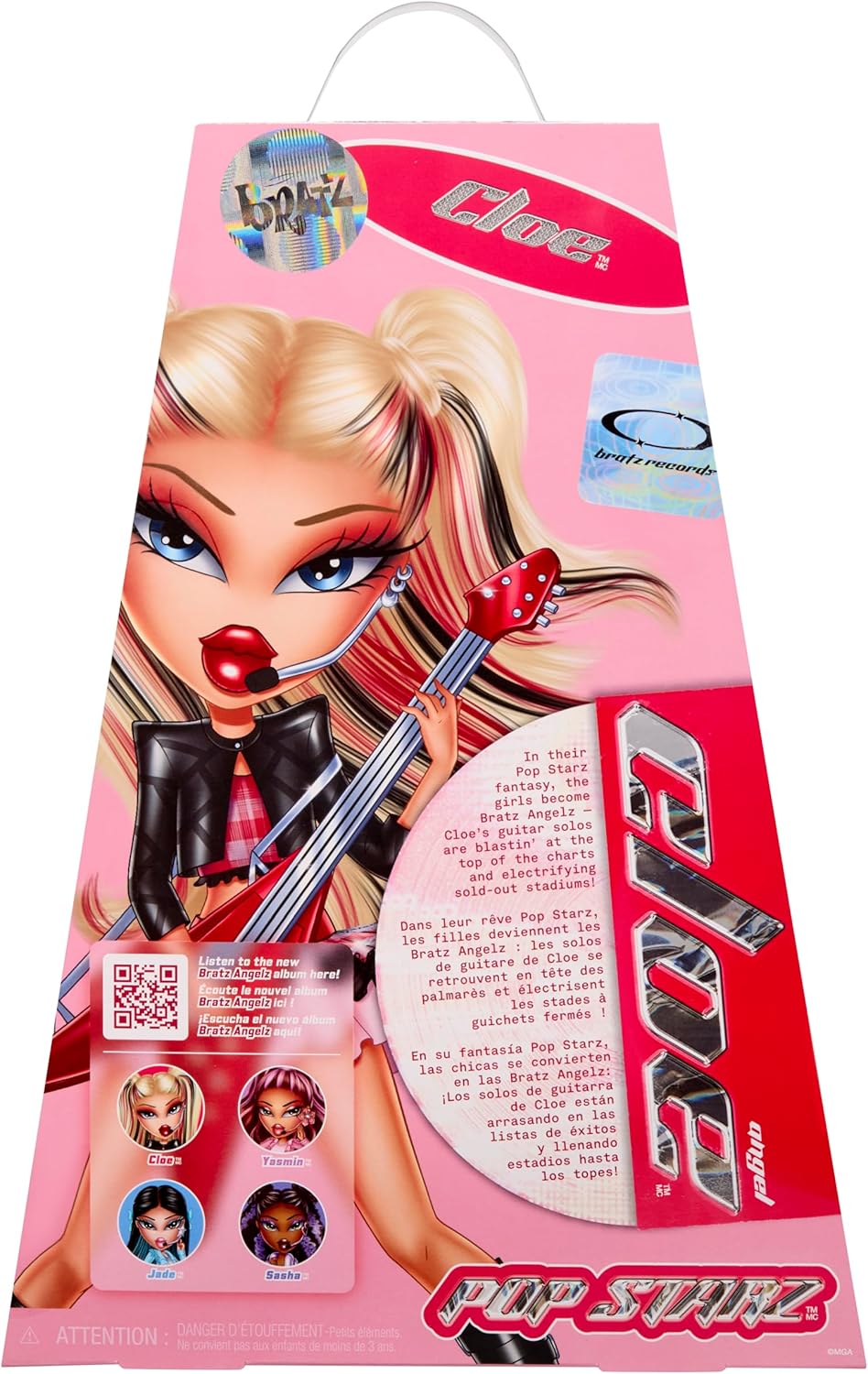 Bratz Pop Starz Cloe Muñeca de moda con accesorios y amuleto