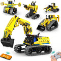 LECPOP Juguetes de construcción 5 en 1, kit de robótica STEM, 430 piezas de bloques RC Robot Erector, aplicación y control remoto, kits de ciencia de excavadora para niños de 6, 7, 8, 9, 10, 11, 12-14