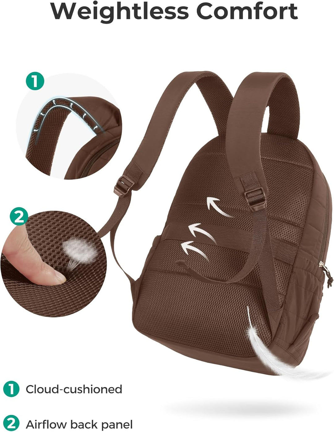 BAGSMART Mochila para portátil universitaria, mochila de viaje para...
