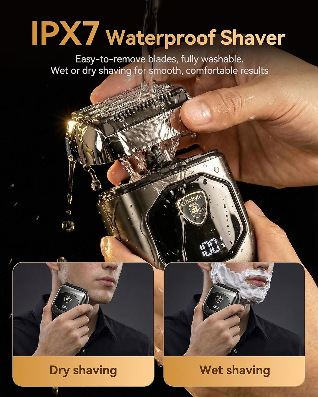 EchoByte Afeitadora eléctrica de metal completo para hombres: 4 cuc...