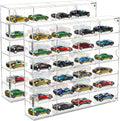 2 Pack Acrylic Display Case para Hot Wheels Storage 1/64 Scale