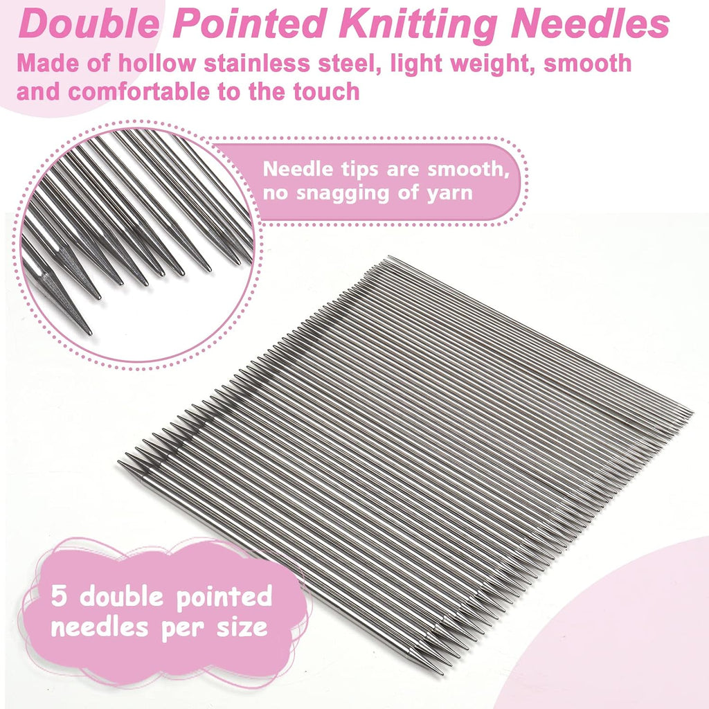 Aeelike 55 agujas de tejer de doble punta con 3 madejas, hilo de pastel degradado súper suave, 100 g (3.52 oz) 803.8 ft (267 yardas)