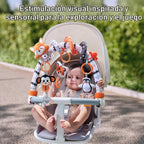 TUMAMA - Juguetes de arco de cochecito de bebé en blanco y negro, juguetes de sonajero colgantes en espiral extraíbles, asiento de coche de alto contraste y juguetes para cochecito de bebé de 0, 3, 6