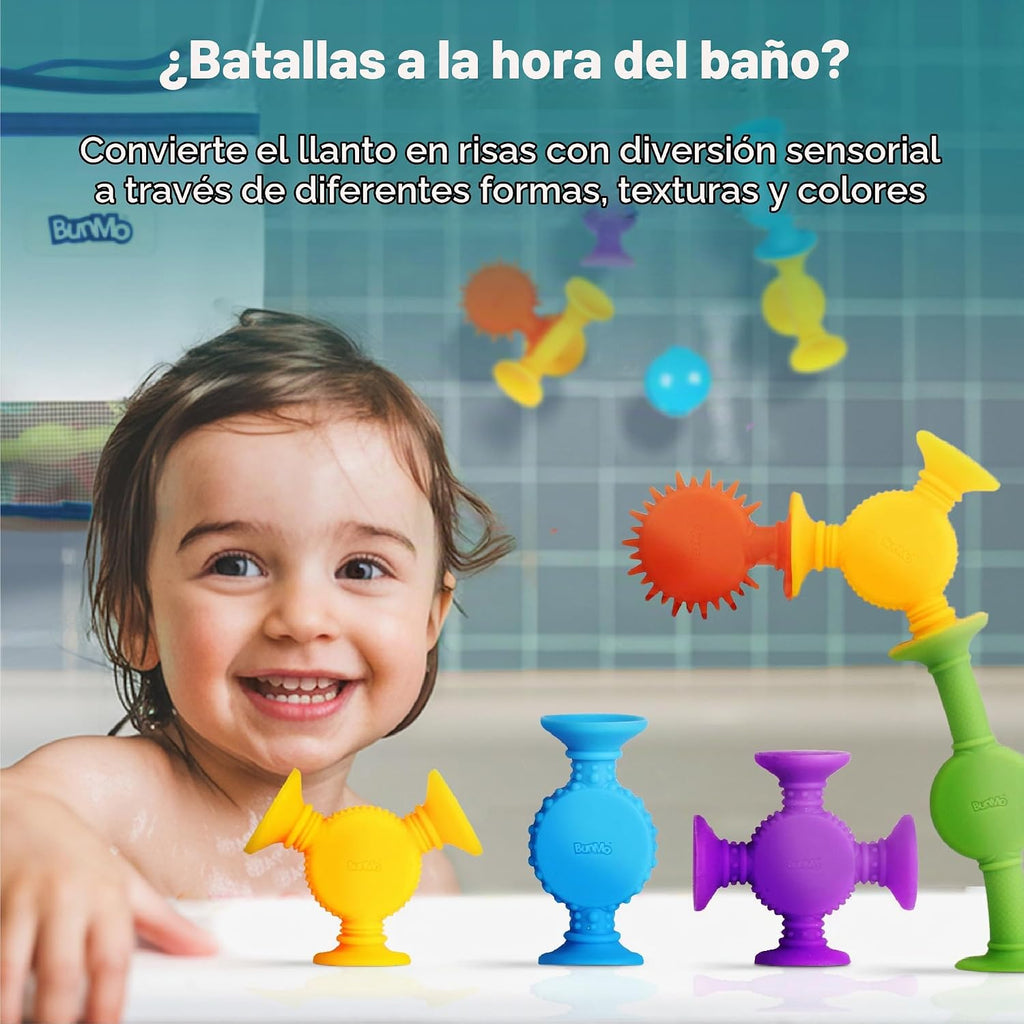 BUNMO Juguetes de baño sin agujeros, paquete de 24 - Juguetes de succión