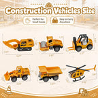 6 piezas de juguetes de vehículos de construcción, mini vehículos de