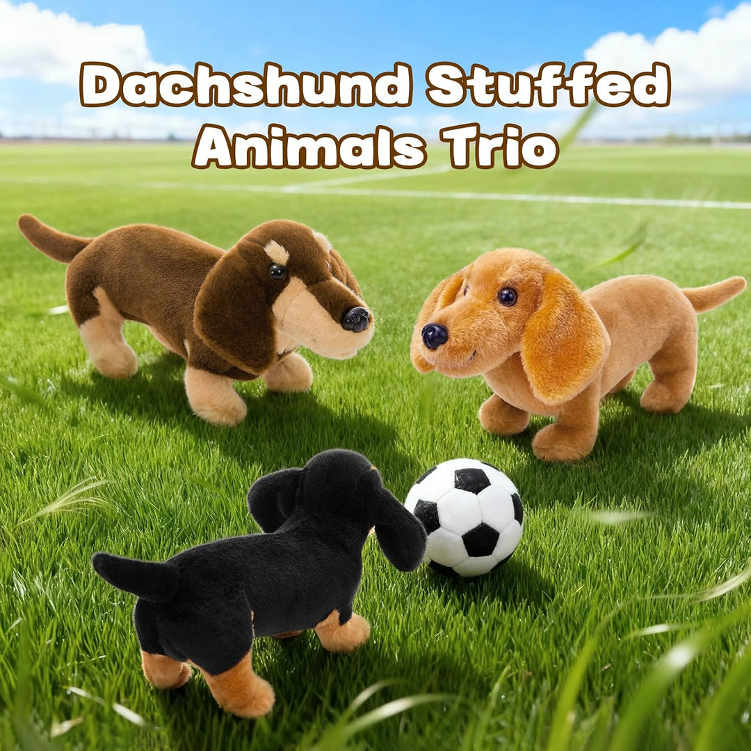 MorisMos 3 paquetes de animales de peluche de perro salchicha a gra...