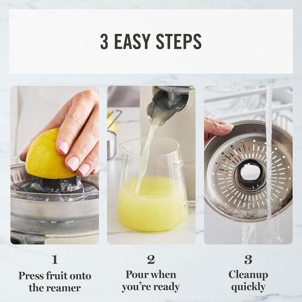 Martha Stewart Exprimidor eléctrico de cítricos y extractor de jugo, lino